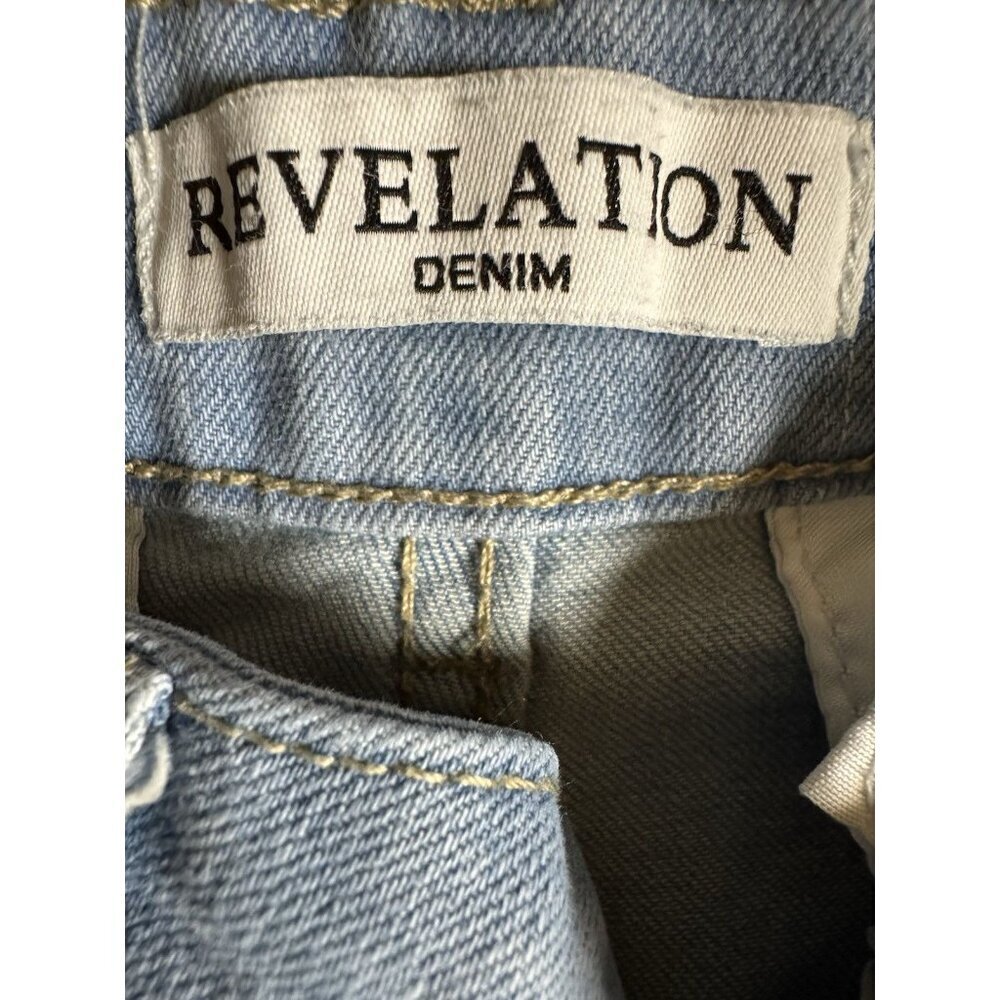 Revelation Denim High Rise Bootcut Flare Jeans Size 10 Light Wash Sailor Buttons - Picture 5 of 6